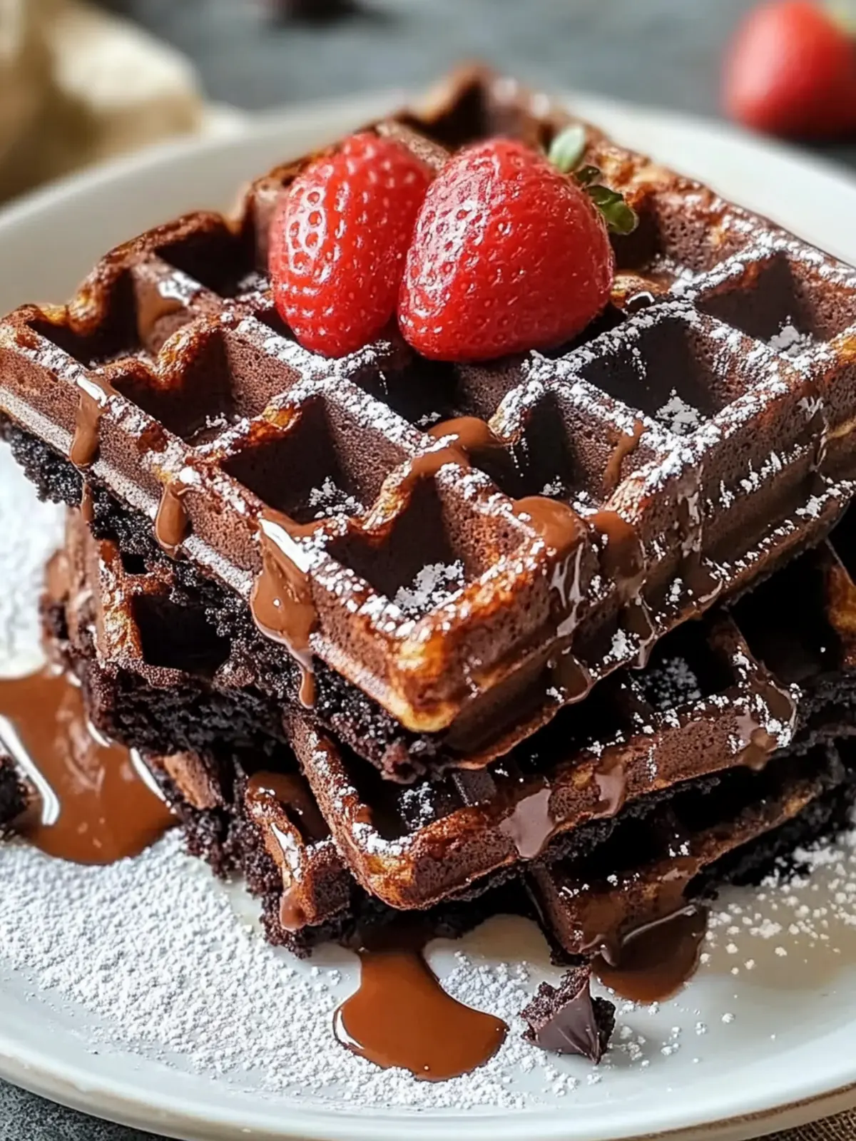 Fudgy Brownie Waffles: Your New Favorite Chocolate Indulgence 2 Fudgy Brownie Waffles