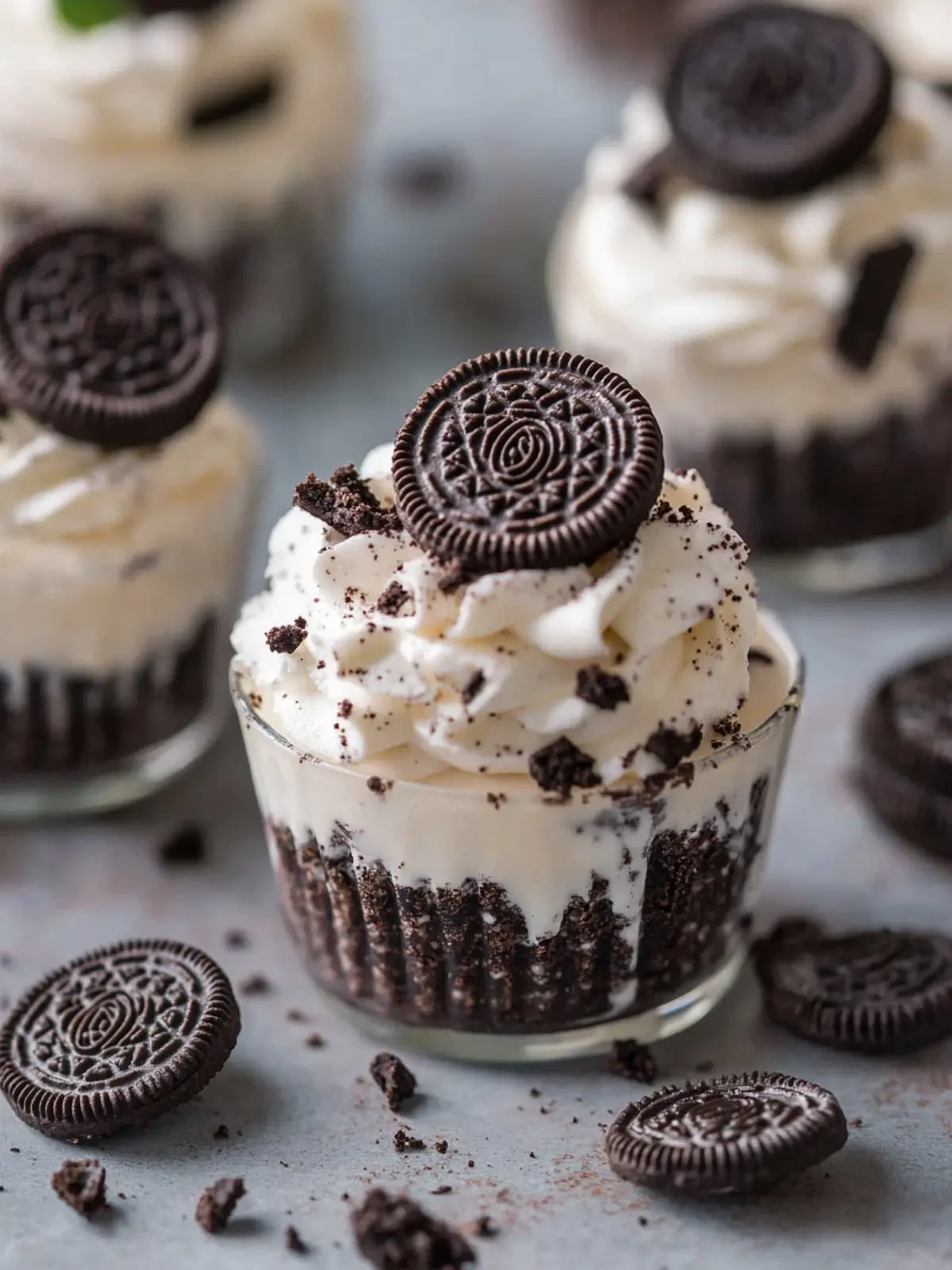 Decadent No-Bake Oreo Cheesecake Cups for Easy Indulgence 4 No-Bake Oreo Cheesecake Cups