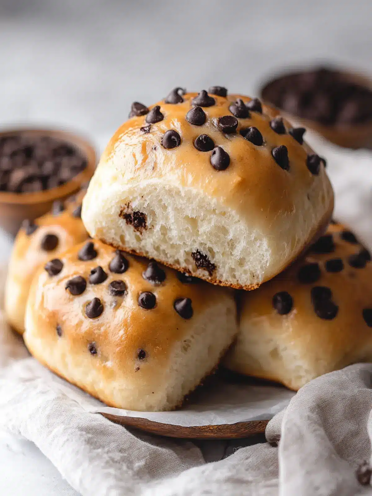 Fluffy Chocolate Chip Milk Buns for Sweet Indulgence at Home 2 Chocolate Chip Milk Buns