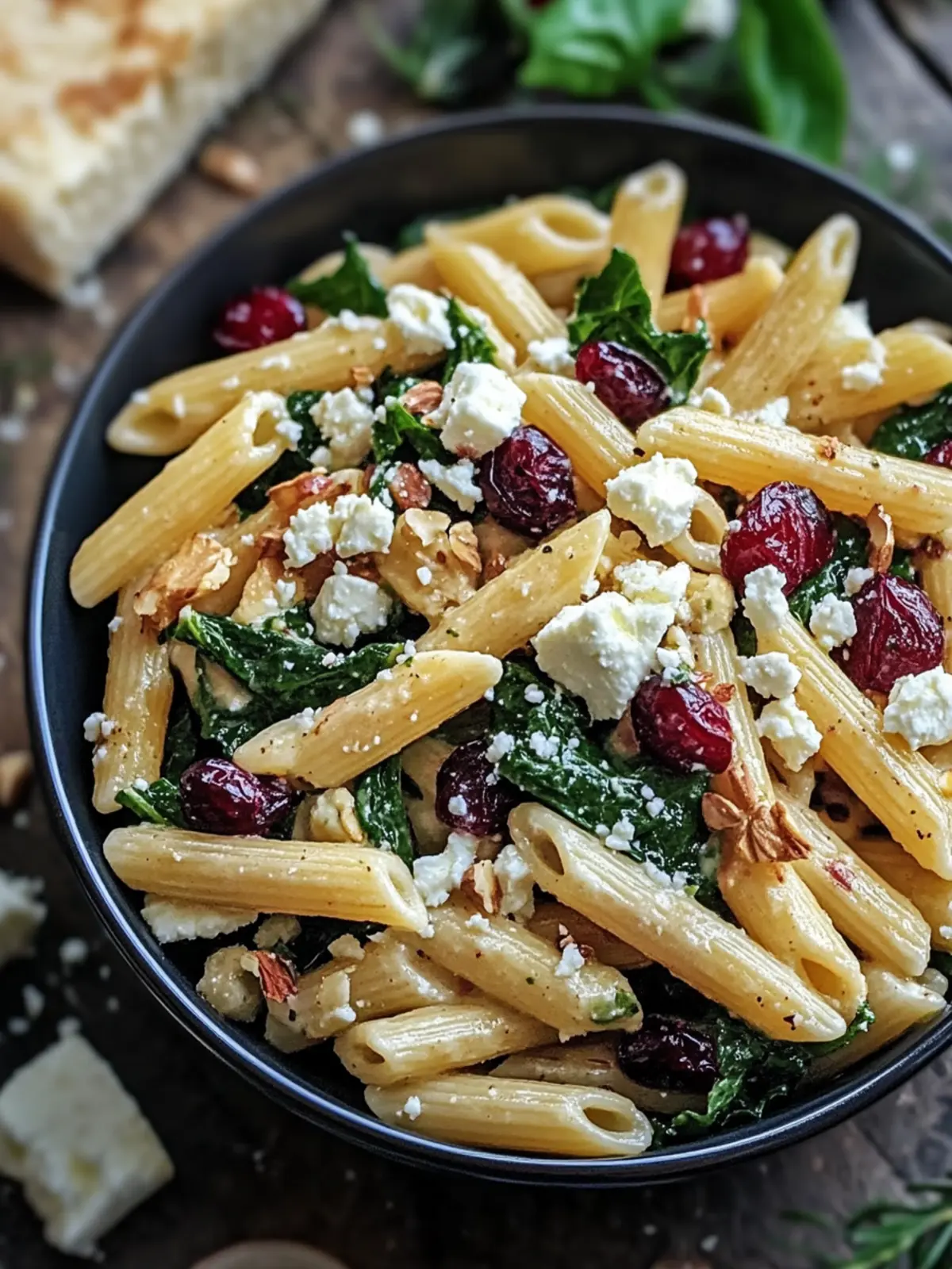 Feta & Cranberry Penne Salad with Zesty Orange Vinaigrette 3 Feta & Cranberry Penne Salad