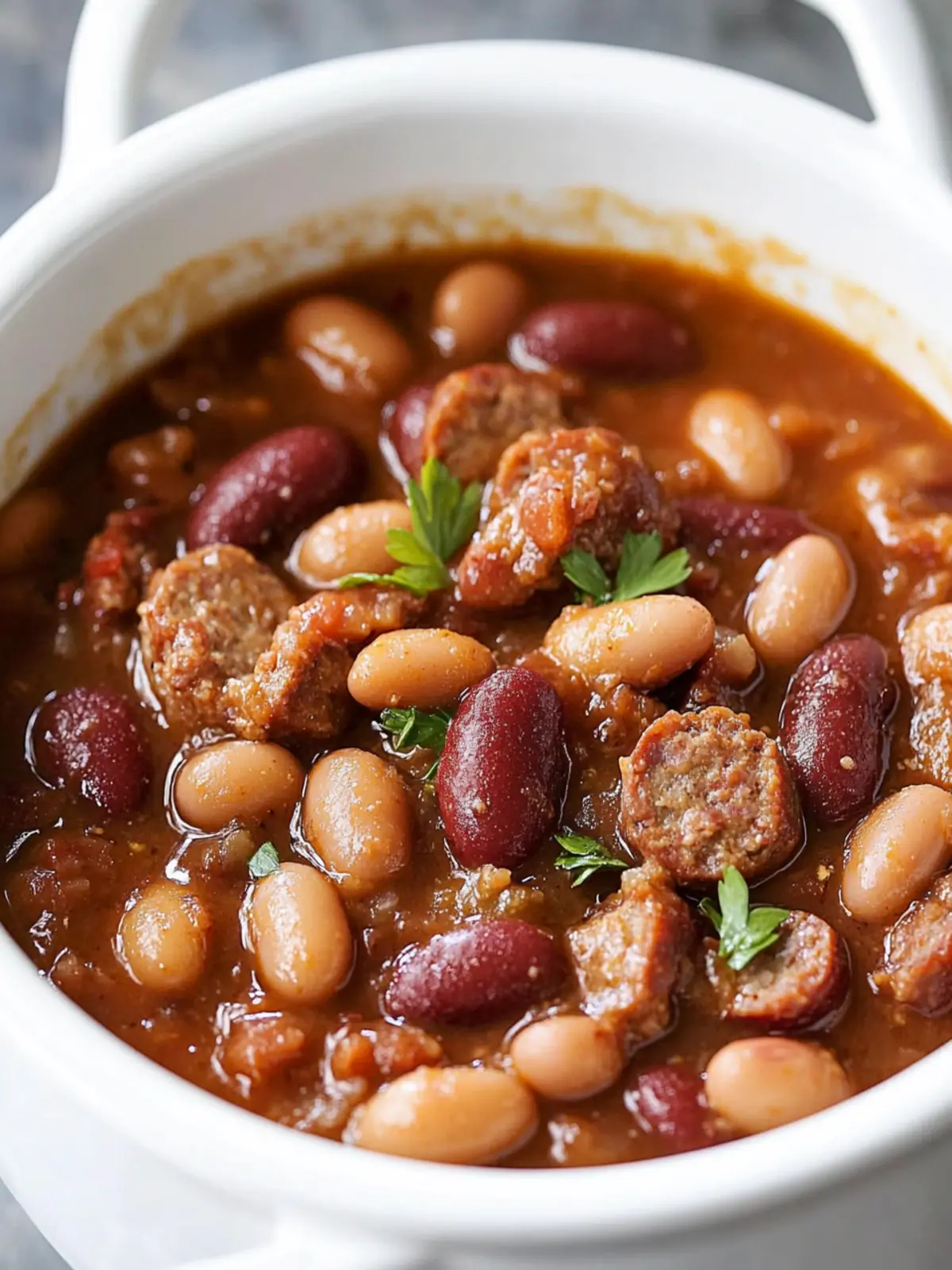 Slow Cooker 4-Ingredient Sausage and Beans Made Easy 4 Slow Cooker 4-Ingredient Sausage and Beans