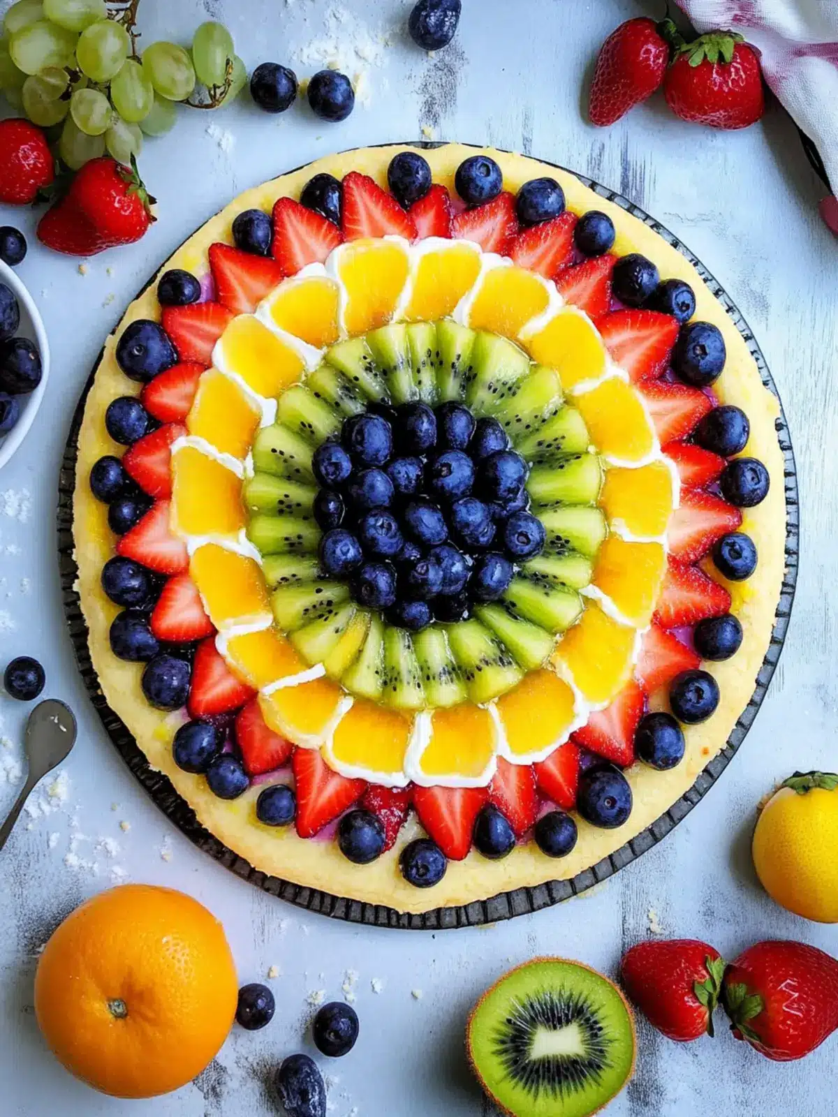 Rainbow Fruit Pizza with Sugar Cookie Crust to Wow Your Guests 4 Rainbow Fruit Pizza with Sugar Cookie Crust