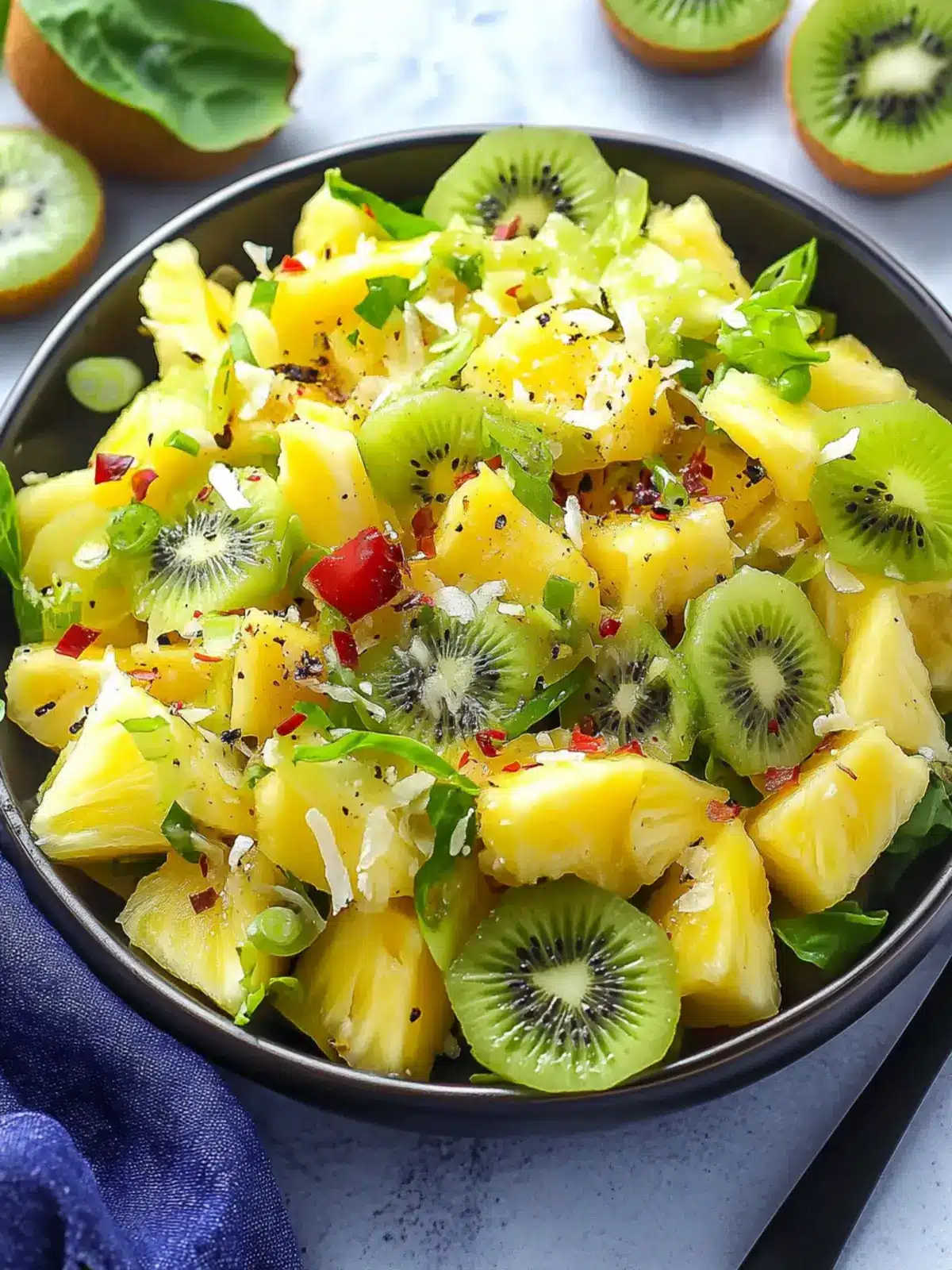 Refresh Your Day with Pineapple Kiwi Salad Delight! 4 Pineapple Kiwi Salad
