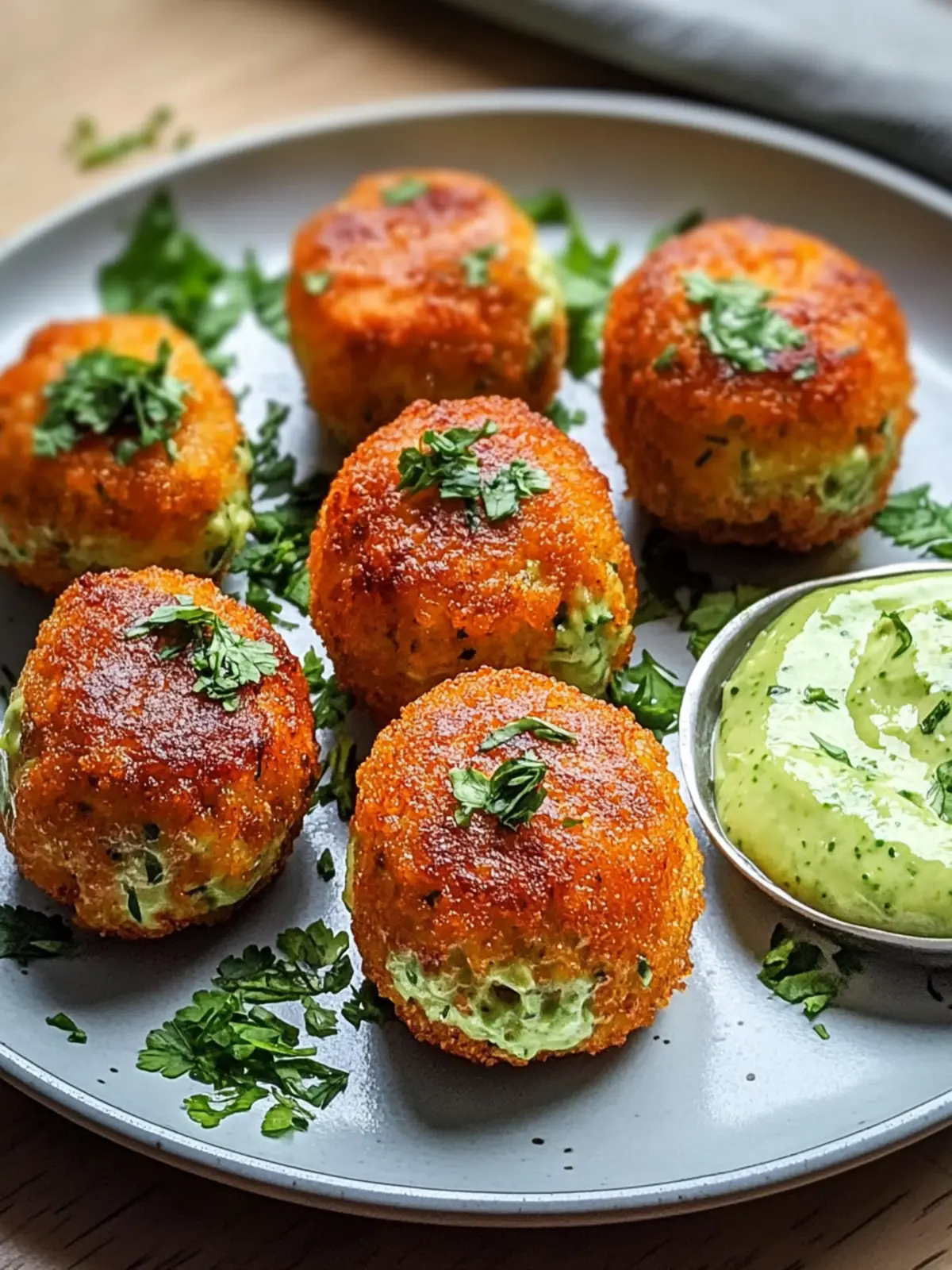Delicious Salmon Balls with Creamy Avocado Sauce Recipe 2 Salmon Balls with Creamy Avocado Sauce
