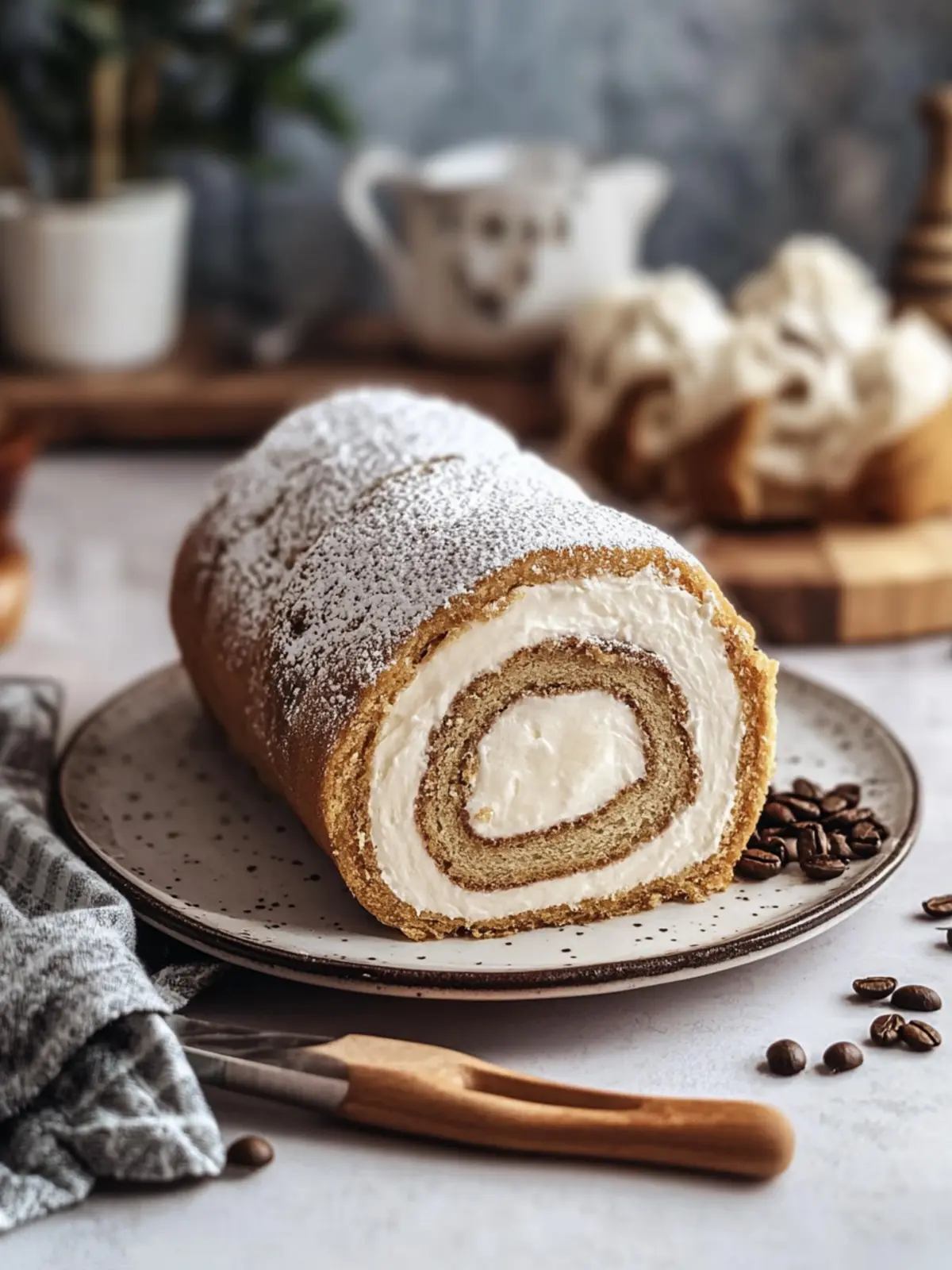 Delicious Coffee Swiss Roll with Creamy Espresso Filling 4 Coffee Swiss Roll