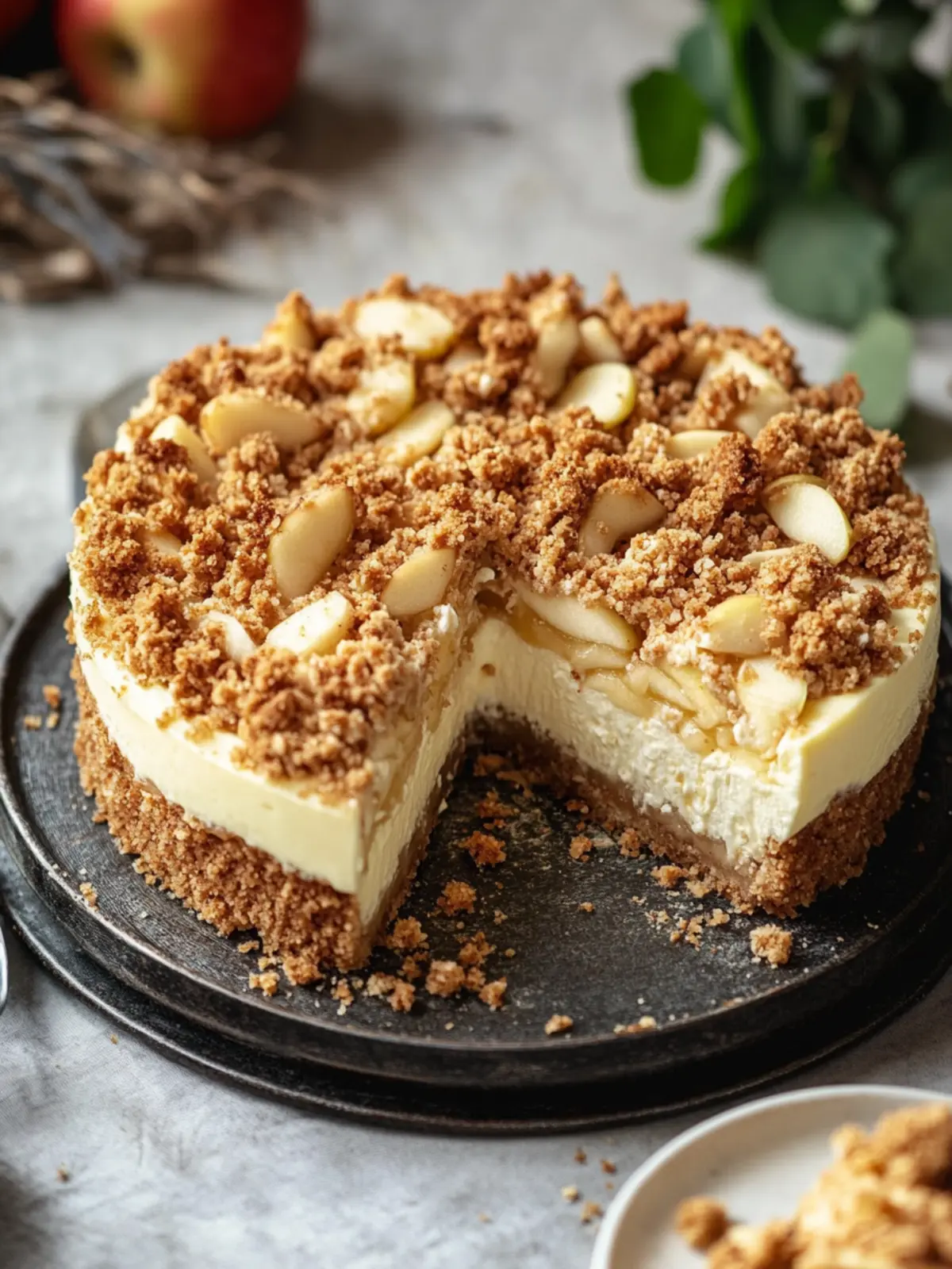 Decadent Apple Crumble Cheesecake with Biscoff Bliss 2 Apple Crumble Cheesecake