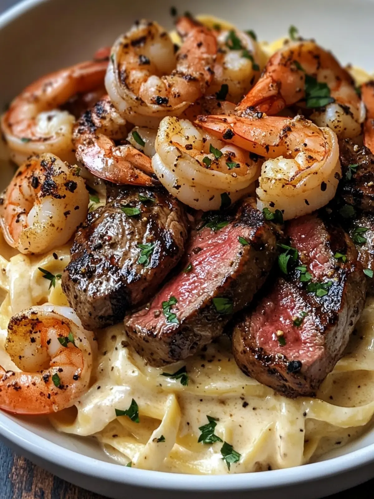 Indulge in Blackened Steak and Shrimp Alfredo Tonight 3 Blackened Steak and Shrimp Alfredo