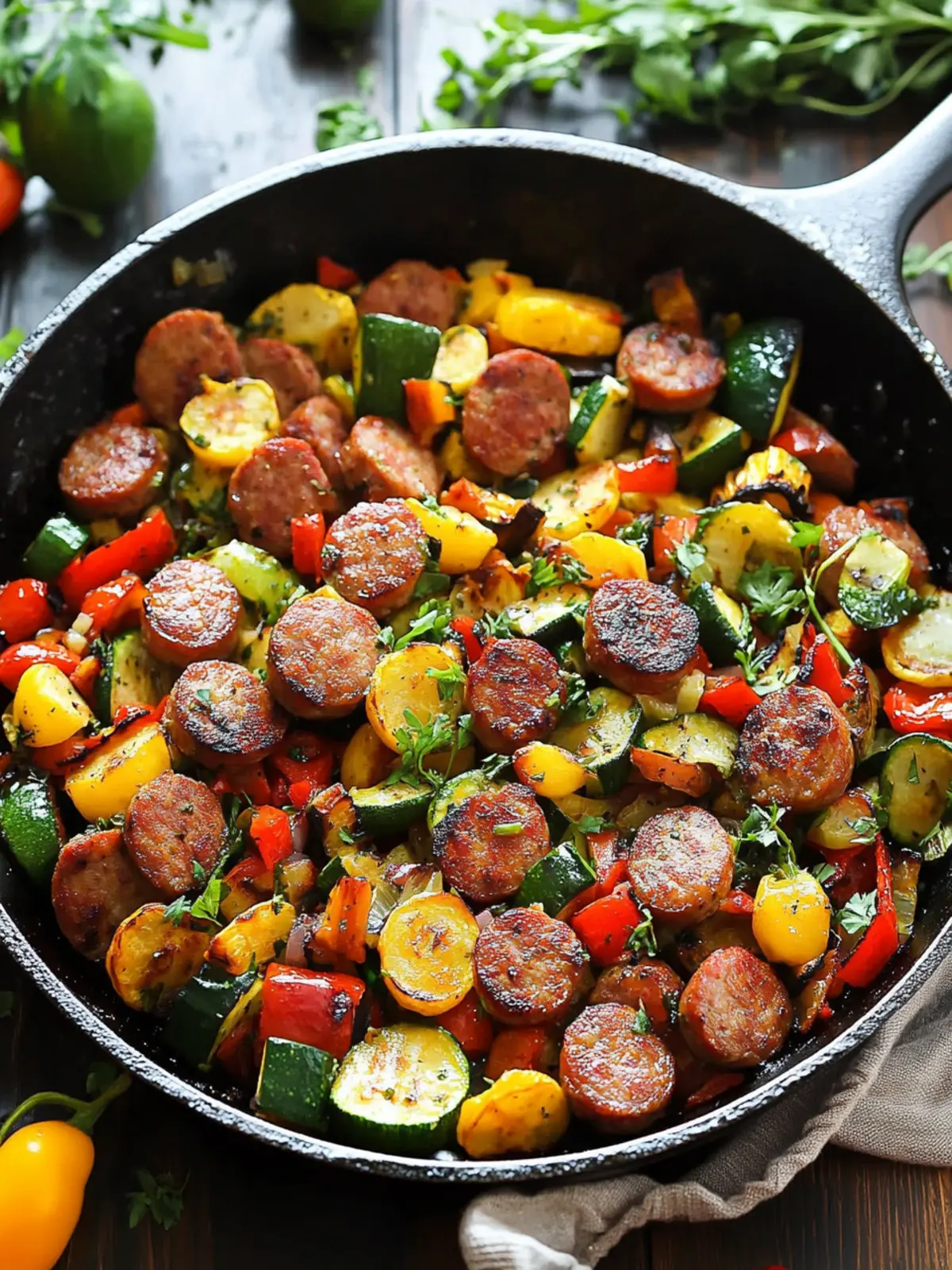 Savor Quick Sausage and Veggies Skillet in Just 30 Minutes 3 Sausage and Veggies Skillet