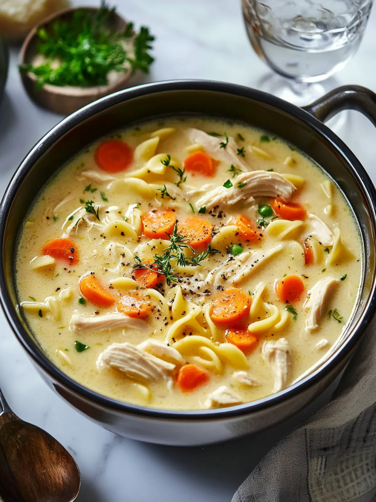 Comforting Creamy Chicken Noodle Soup for Cozy Nights 2 Creamy Chicken Noodle Soup