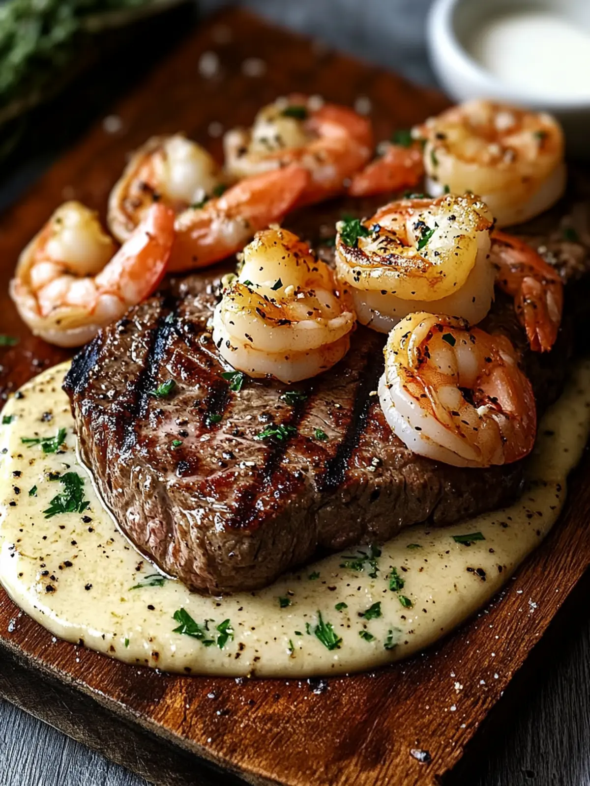 Steak With Creamy Garlic Shrimp for a Luxurious Dinner Night 3 Steak With Creamy Garlic Shrimp