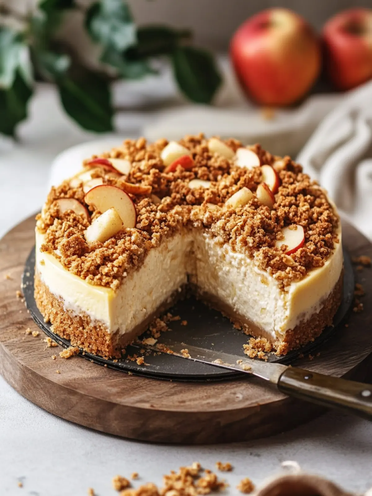 Decadent Apple Crumble Cheesecake with Biscoff Bliss 4 Apple Crumble Cheesecake