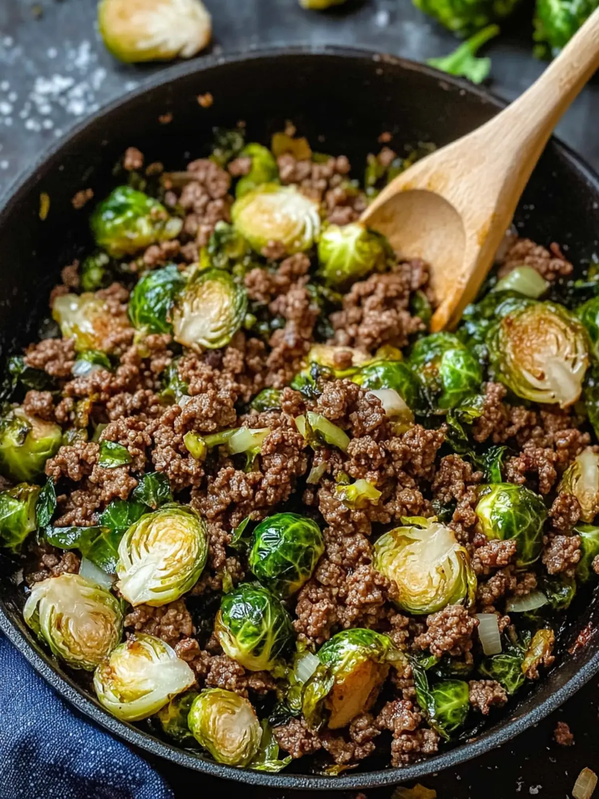 Savory Ground Beef and Brussels Sprouts Skillet in 30 Minutes 4 Ground Beef and Brussels Sprouts Skillet
