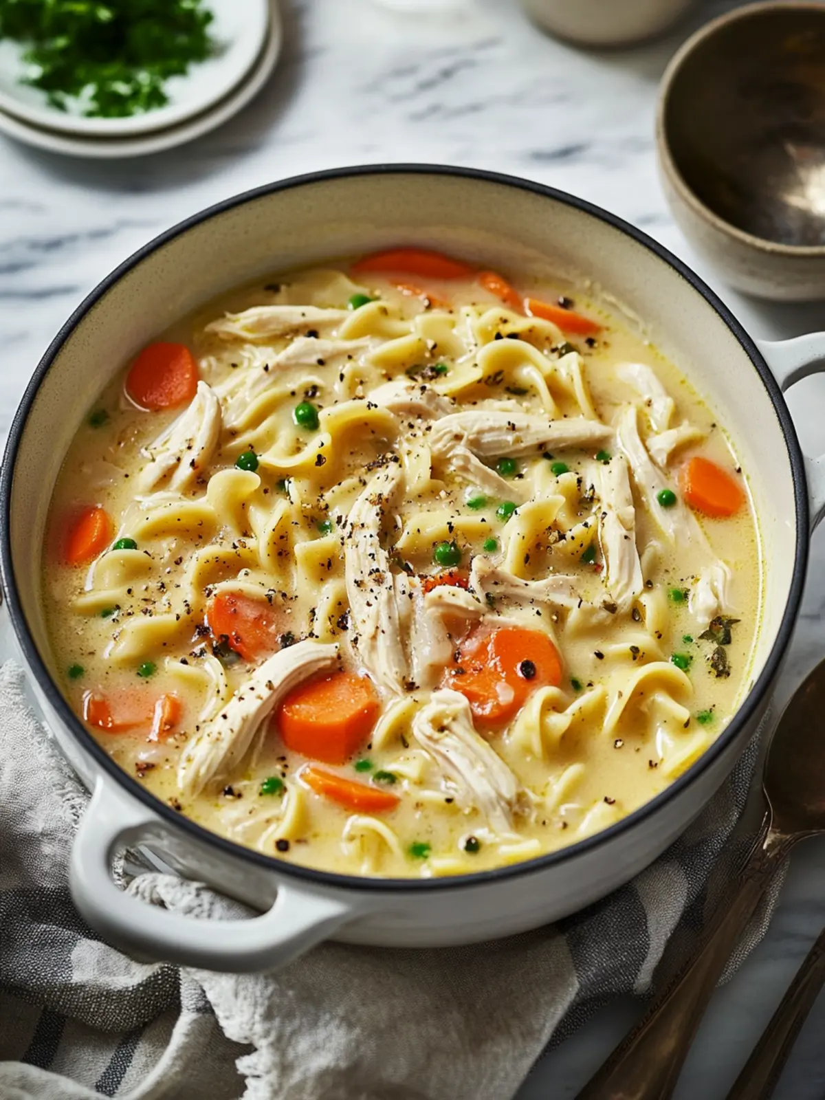 Comforting Creamy Chicken Noodle Soup for Cozy Nights 3 Creamy Chicken Noodle Soup