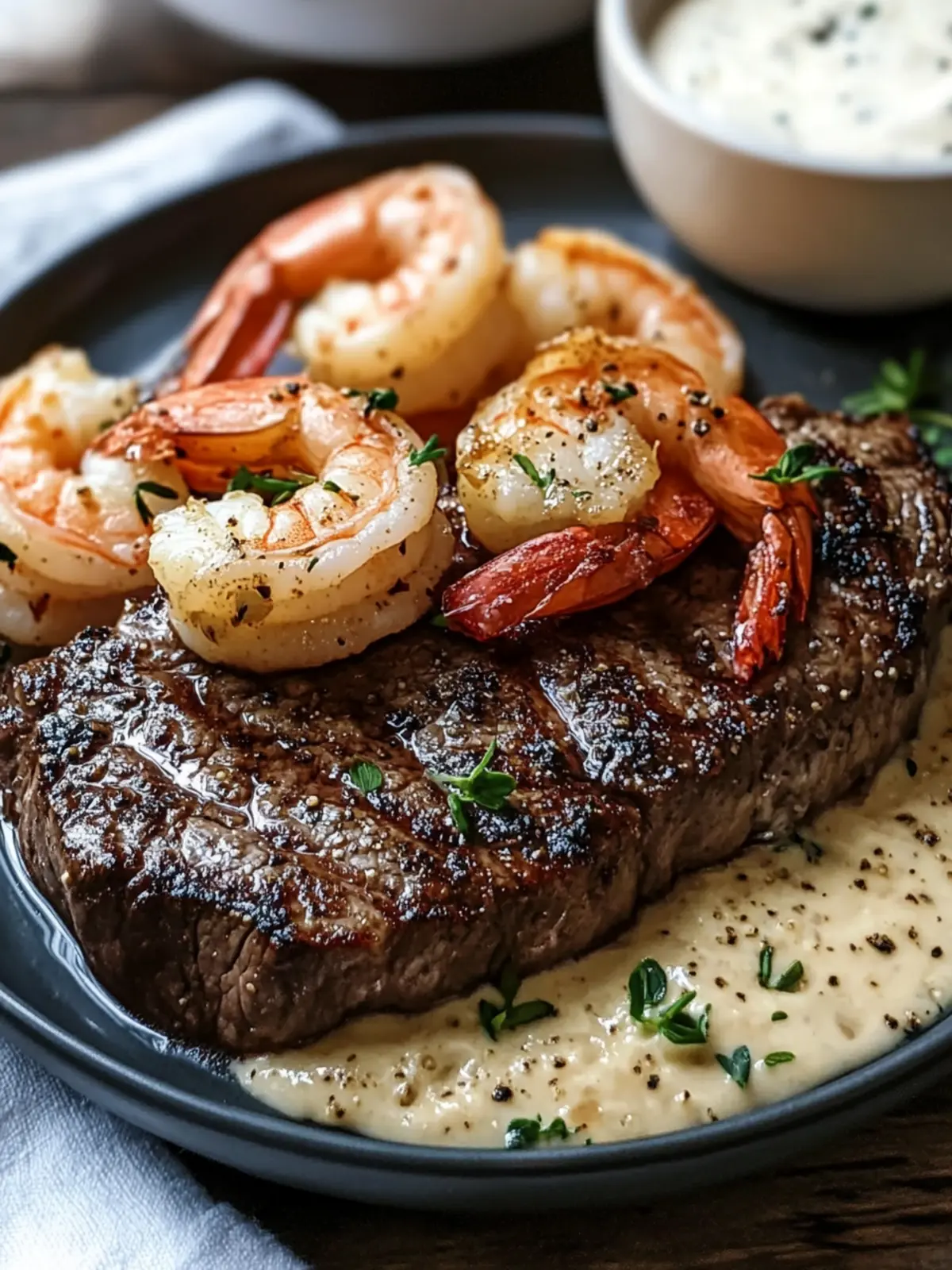 Steak With Creamy Garlic Shrimp for a Luxurious Dinner Night 5 Steak With Creamy Garlic Shrimp