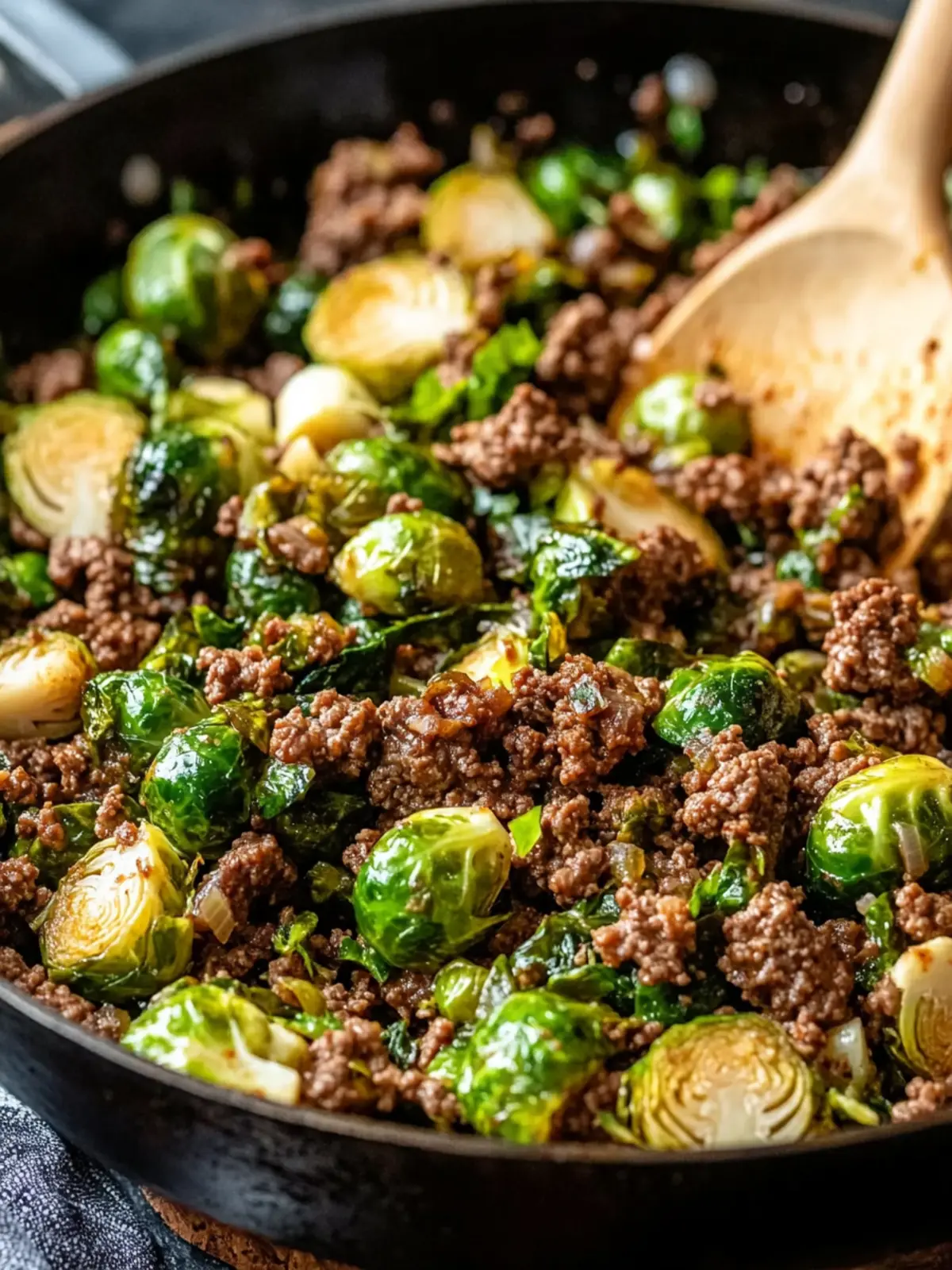 Savory Ground Beef and Brussels Sprouts Skillet in 30 Minutes 5 Ground Beef and Brussels Sprouts Skillet
