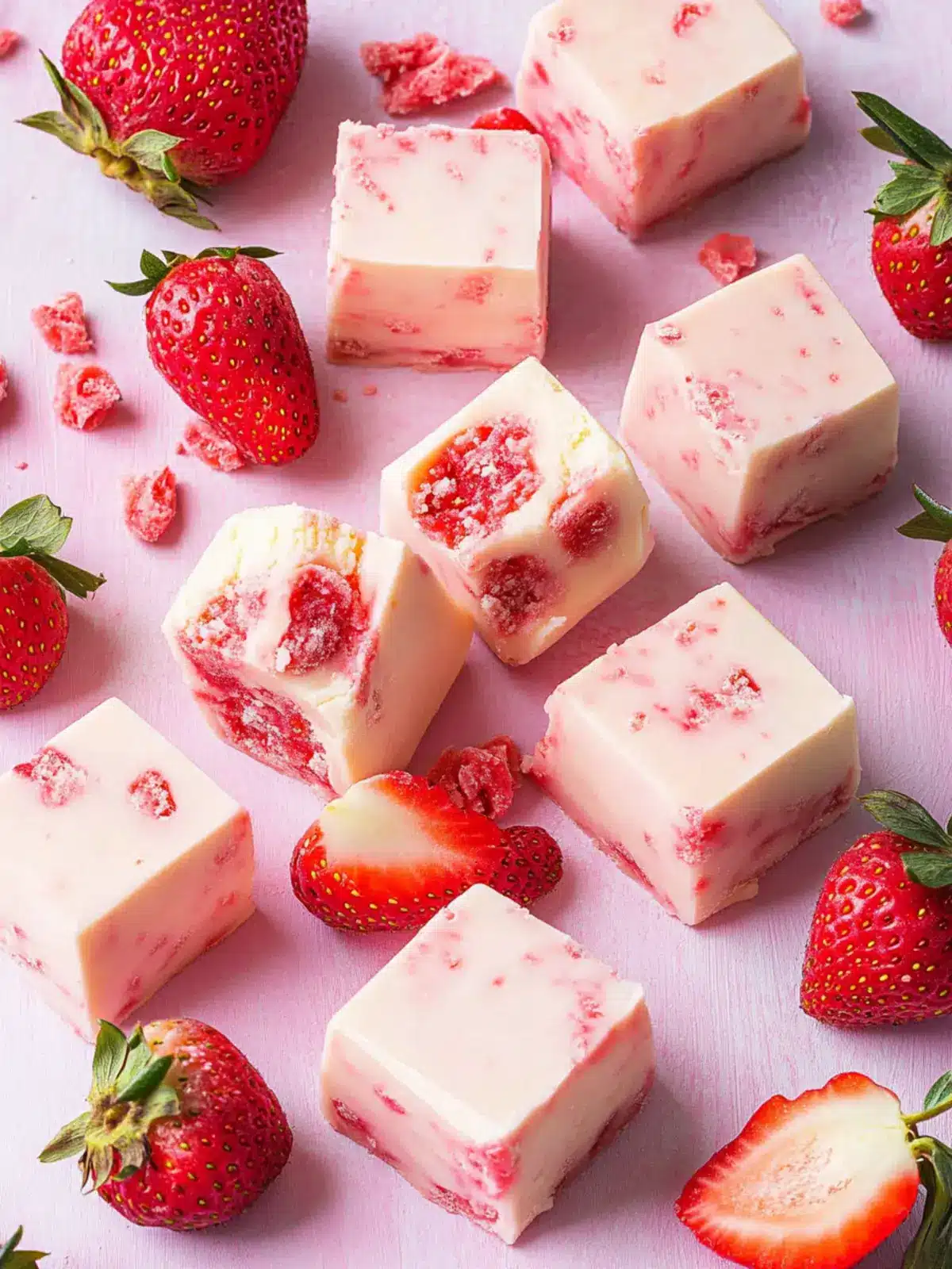 Decadent Strawberries and Cream Fudge for Easy Summer Joy 3 Strawberries and Cream Fudge