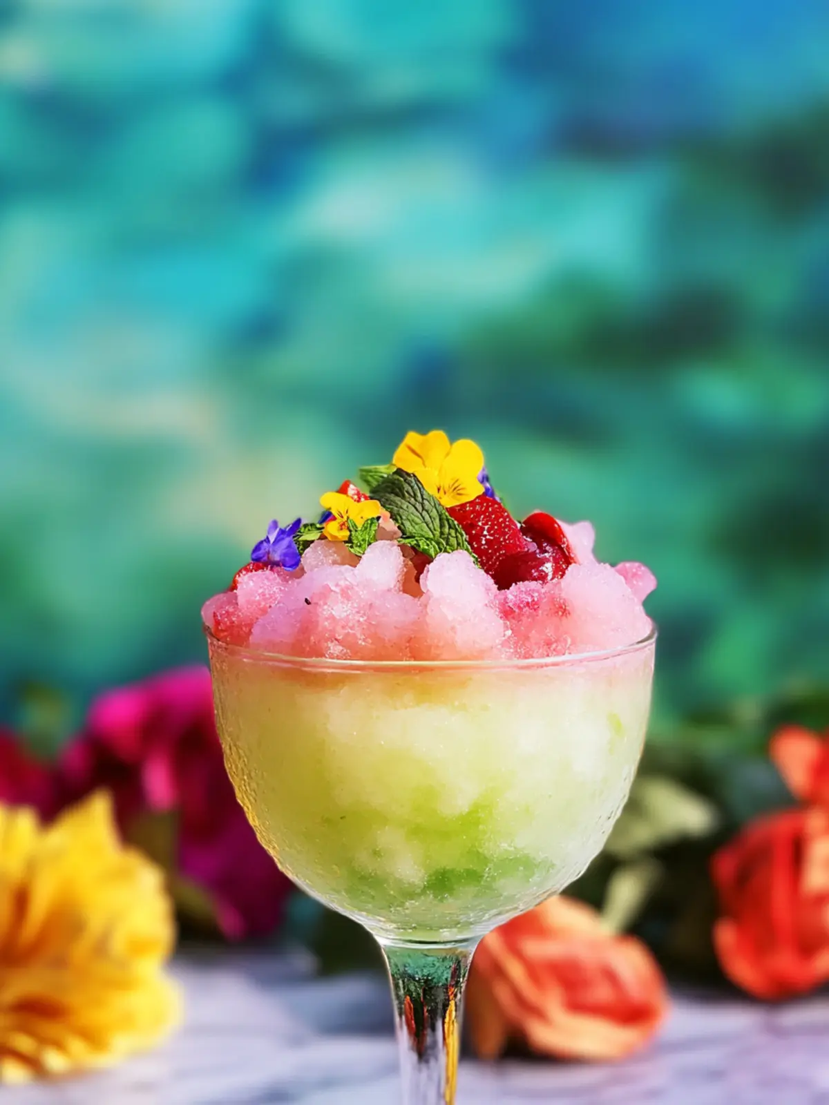 Pride Garden Granita: Vibrant Floral Frozen Cocktail Bliss 2 Pride Garden Granita