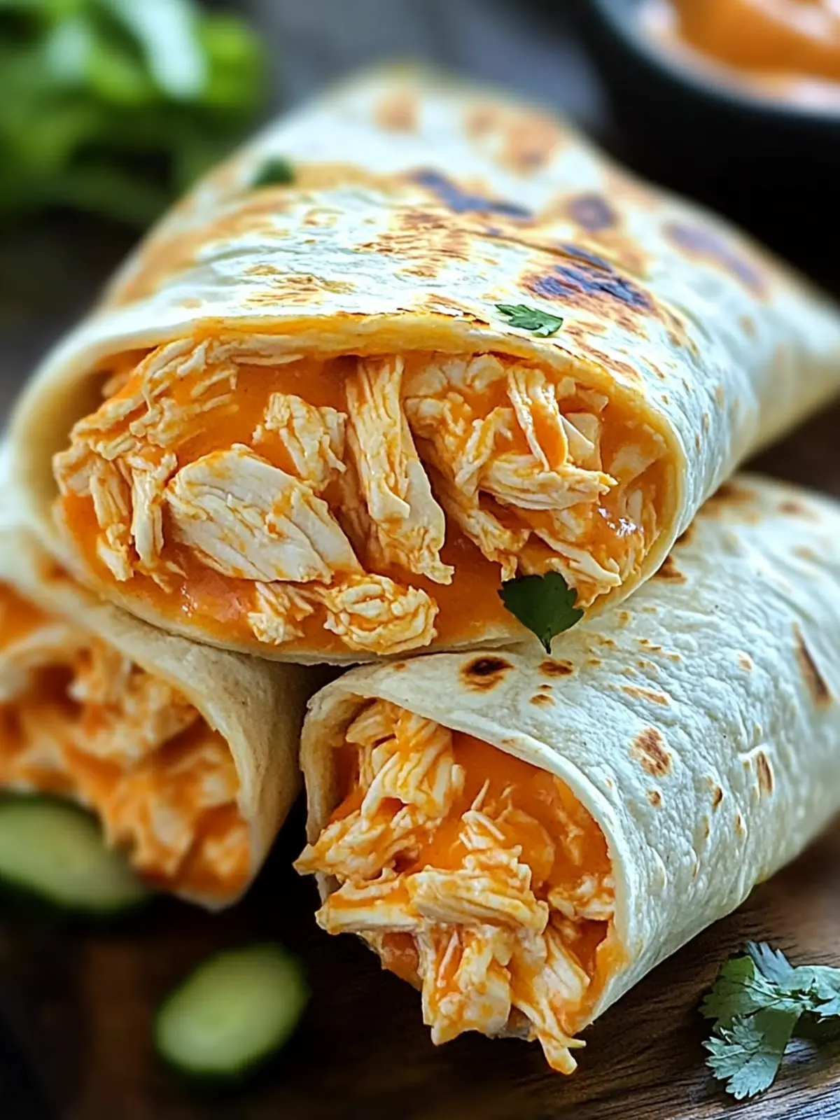 Savor Cheesy Buffalo Chicken Burritos for a Quick Dinner Delight 3 Cheesy Buffalo Chicken Burritos
