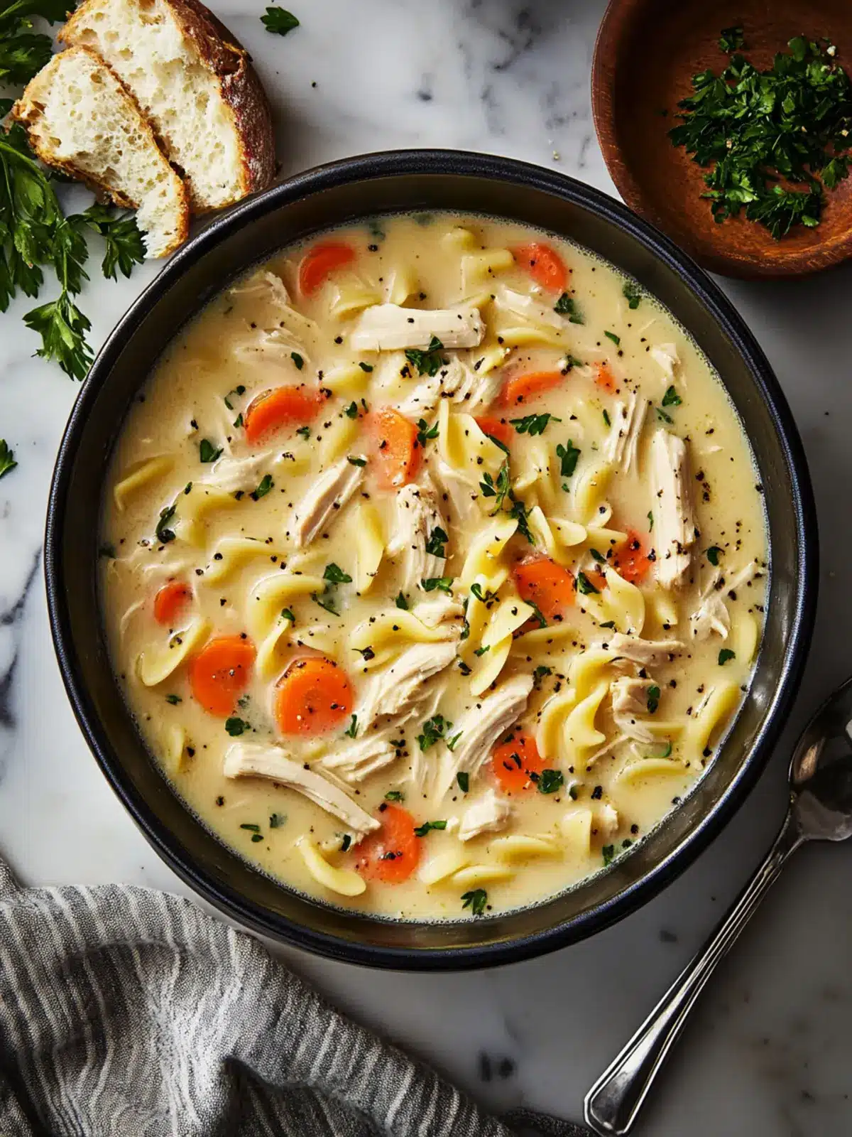 Comforting Creamy Chicken Noodle Soup for Cozy Nights 4 Creamy Chicken Noodle Soup