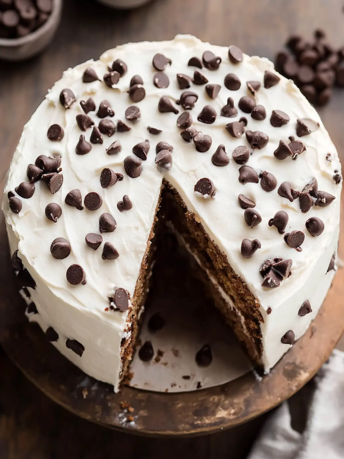 Delicious Chocolate Chip Cake with Irresistible Frosting 3 Chocolate Chip Cake