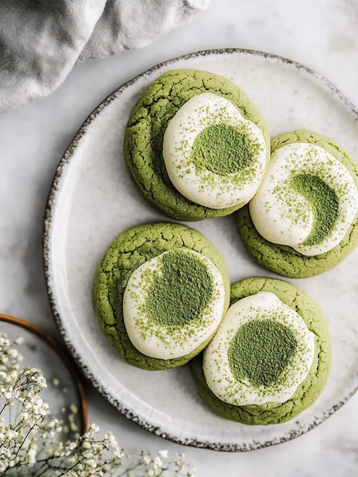 Matcha Latte Cookies with Creamy Mascarpone Bliss 4 Matcha Latte Cookies