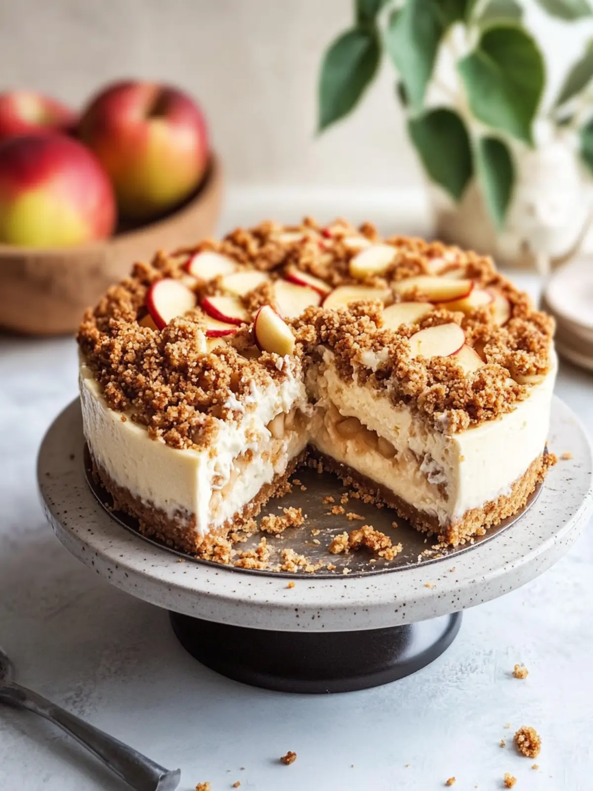 Decadent Apple Crumble Cheesecake with Biscoff Bliss 3 Apple Crumble Cheesecake