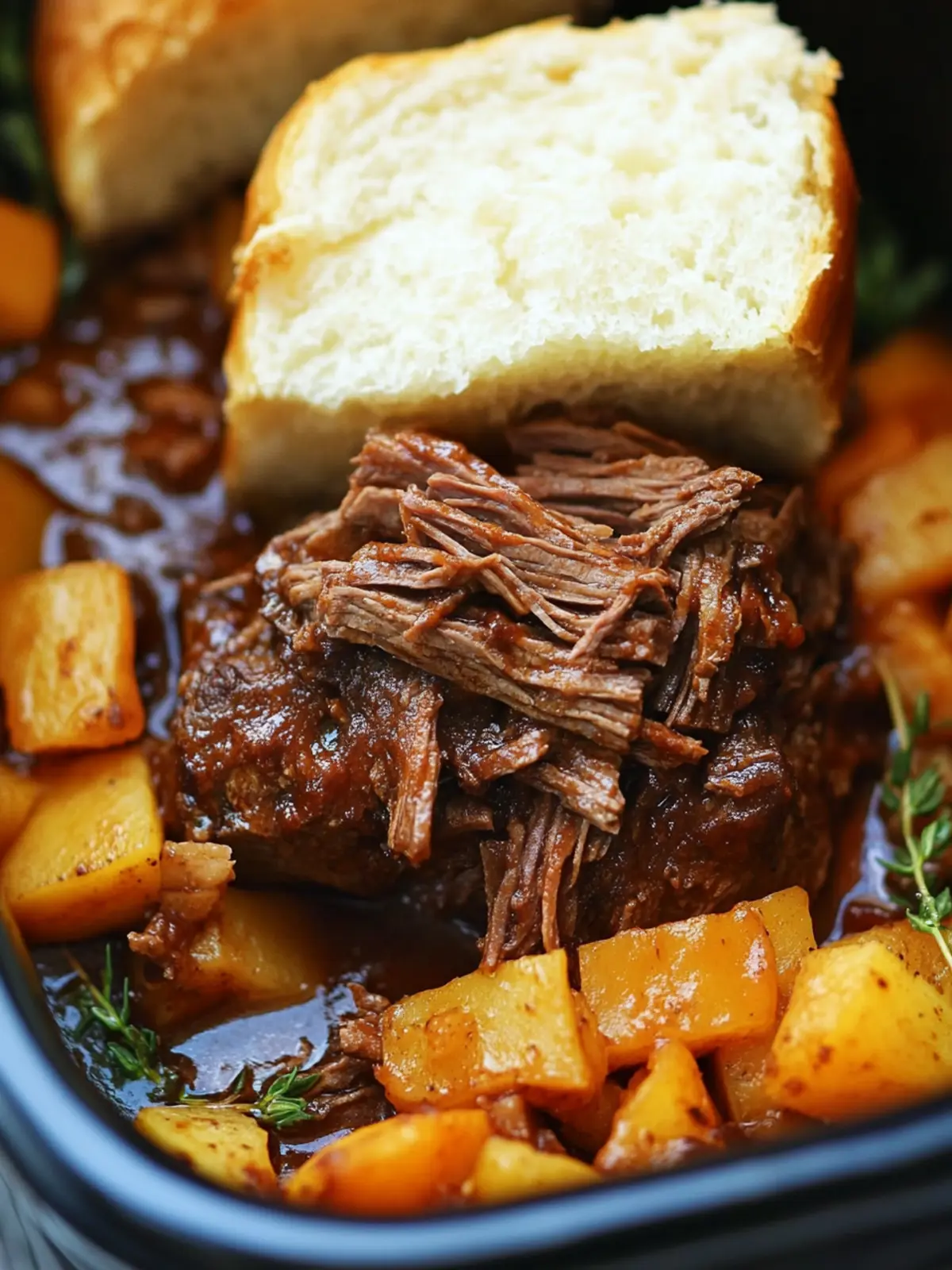 Melt-in-Your-Mouth Crock Pot BBQ Beef Pot Roast Recipe 3 Crock Pot BBQ Beef Pot Roast